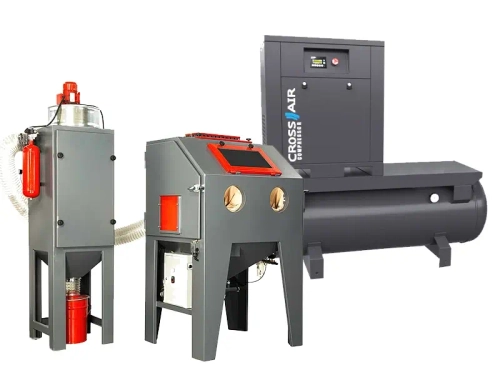 Комплект: Пескоструйная камера с фильтром и винтовой компрессор