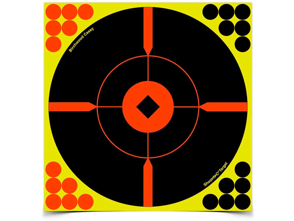 Мишень самоклеящаяся осыпающаяся Birchwood Shoot•N•C Crosshair  Bull&#39;s-eye Target, Ø 8″, 6шт. (12шт./уп.)