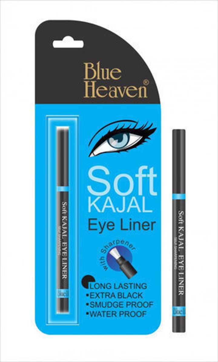 Карандаш для глаз Blue Heaven Soft Kajal Eye Liner Мягкий водостойкий, цвет черный, 0,31 гр