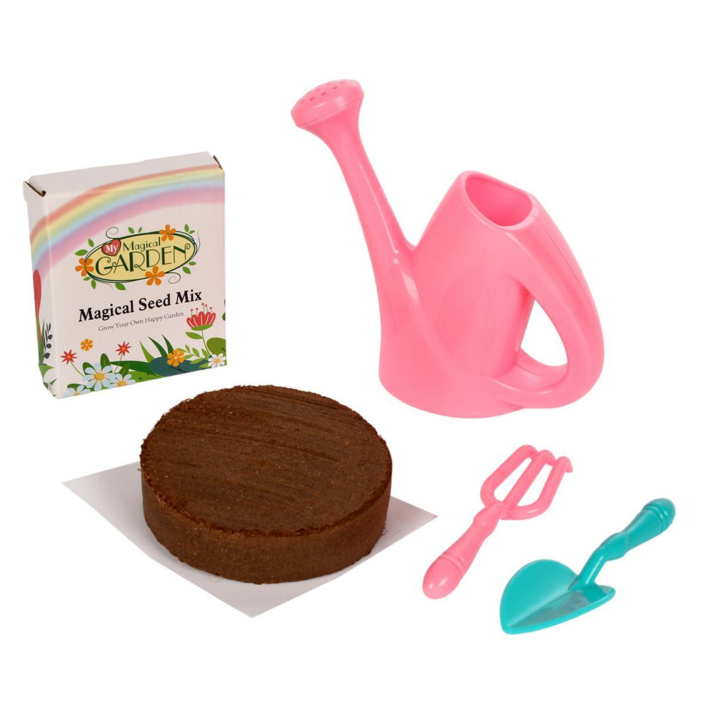 Набор "Садовод" свет/звук, с аксесс, 2цв. в ассорт, грунт и семена, в коробка