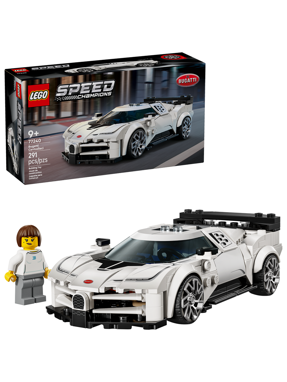 Конструктор Лего Спид Чемпионс Бугатти Чентодиечи 77240 | LEGO Speed Champions Bugatti Centodieci Sports Car 291 д 9+