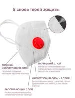 Маска-респиратор медицинская с клапоном ЭирСейф 305 NR FFP3 K (5 слоев) размер M