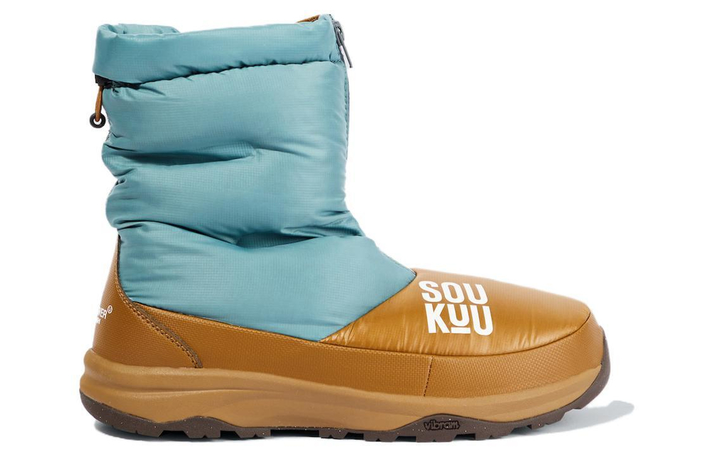 THE NORTH FACE SOUKUU series suede warm, wear-resistant zipper, comfortable AND versatile short-tube snow boots FOR men AND women WITH THE same blue-brown