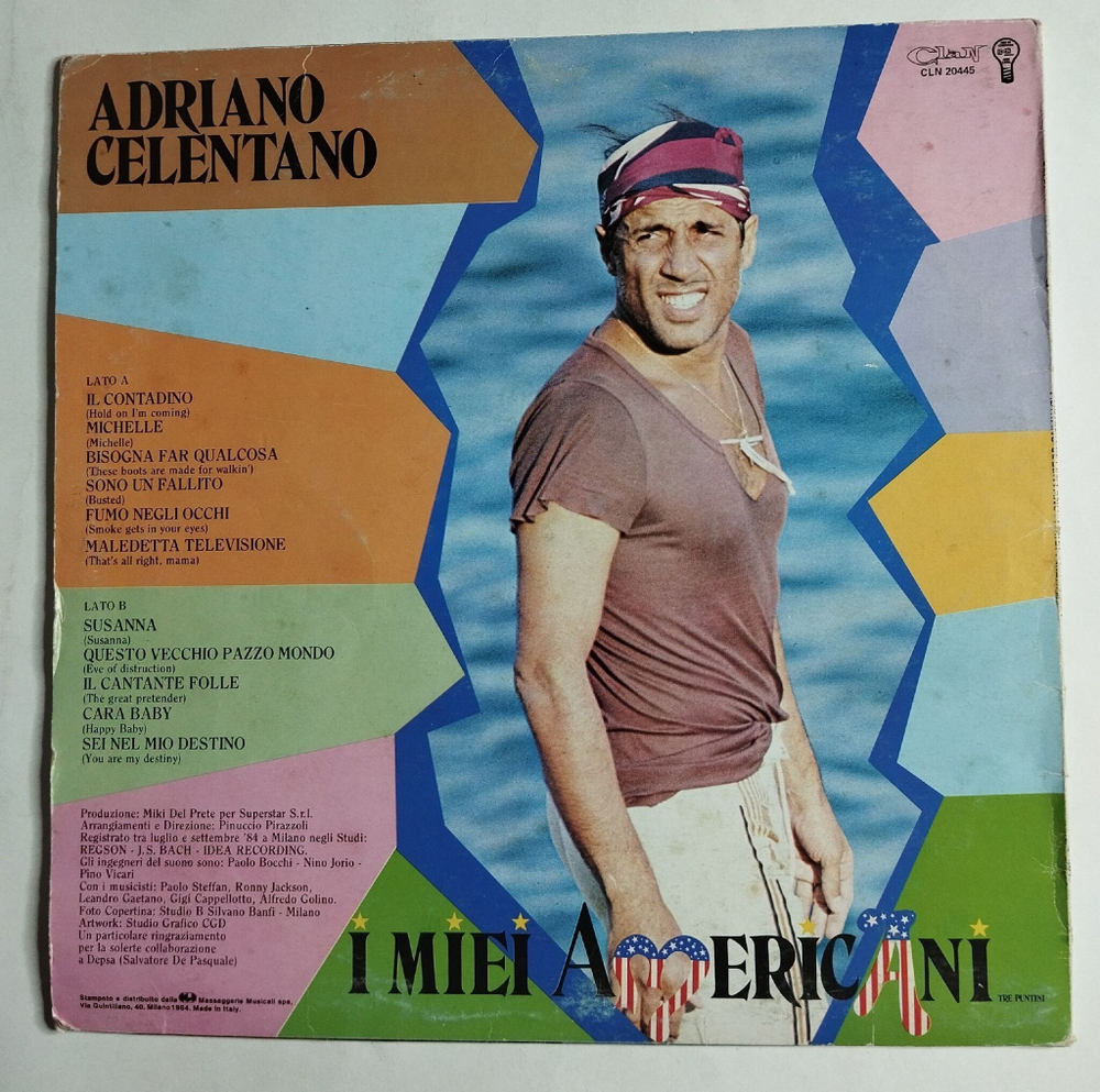 Винтажная виниловая пластинка LP Adriano Celentano I Miei Americani (Tre Puntini) (Italy 1984) VG