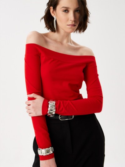 Лонгслив с открытыми плечами