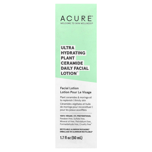 ACURE, Ultra Hydrating Plant Ceramide Daily Facial Lotion, ультраувлажняющий лосьон для лица с растительными керамидами для ежедневного ухода, 50 мл (1,7 жидк. унции)