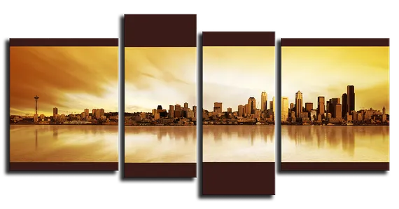 Модульная картина "Коричневый город"