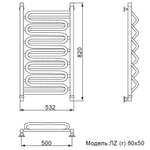 Полотенцесушитель Ника CURVE ЛZ (Г) 80/50