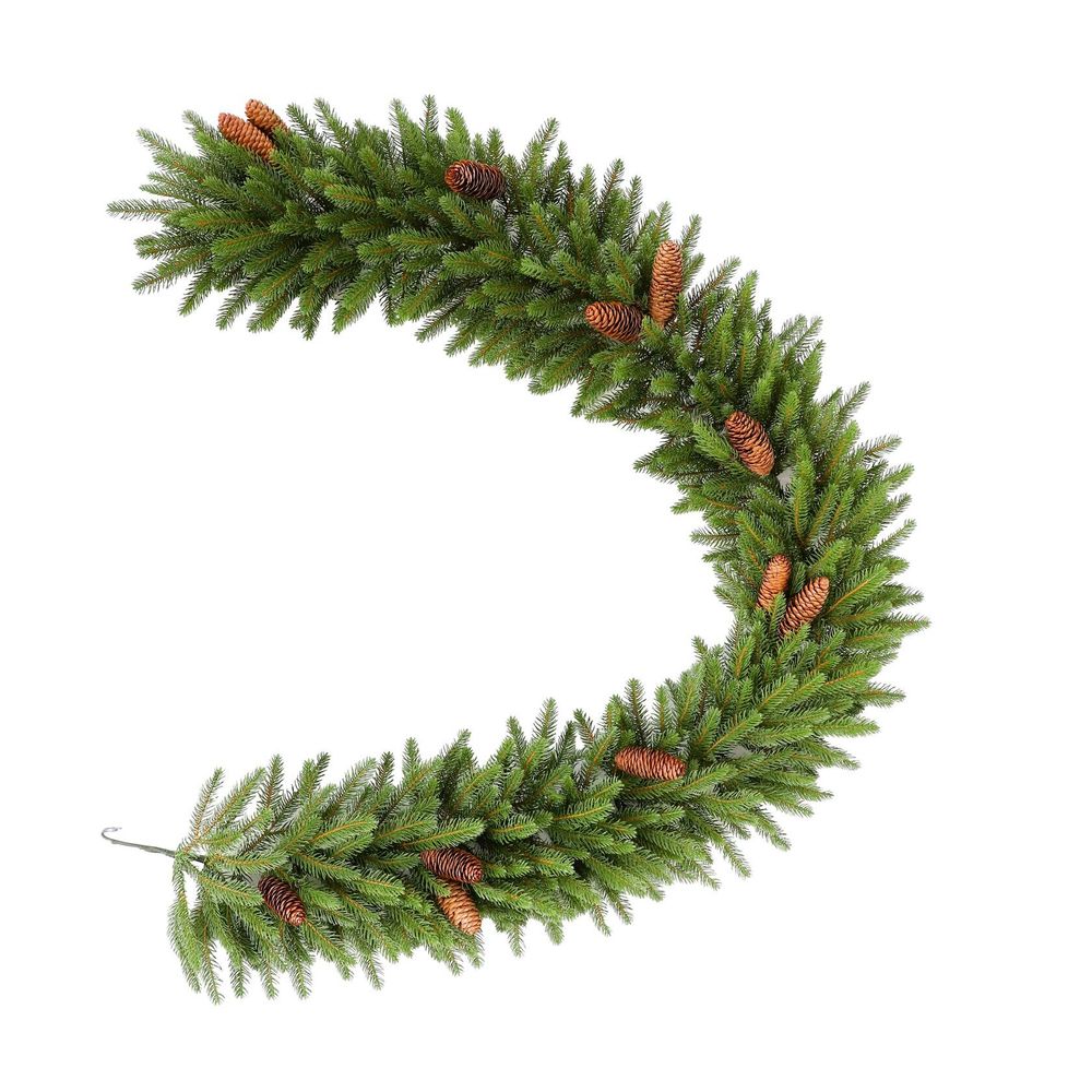 Хвойная гирлянда с шишками "Pine" литая хвоя