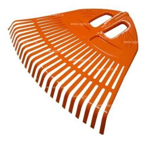 Грабли веерные  пластинчатые, пластм. 23 зуба  500мм в коробке ''Гардения'' оранж.
