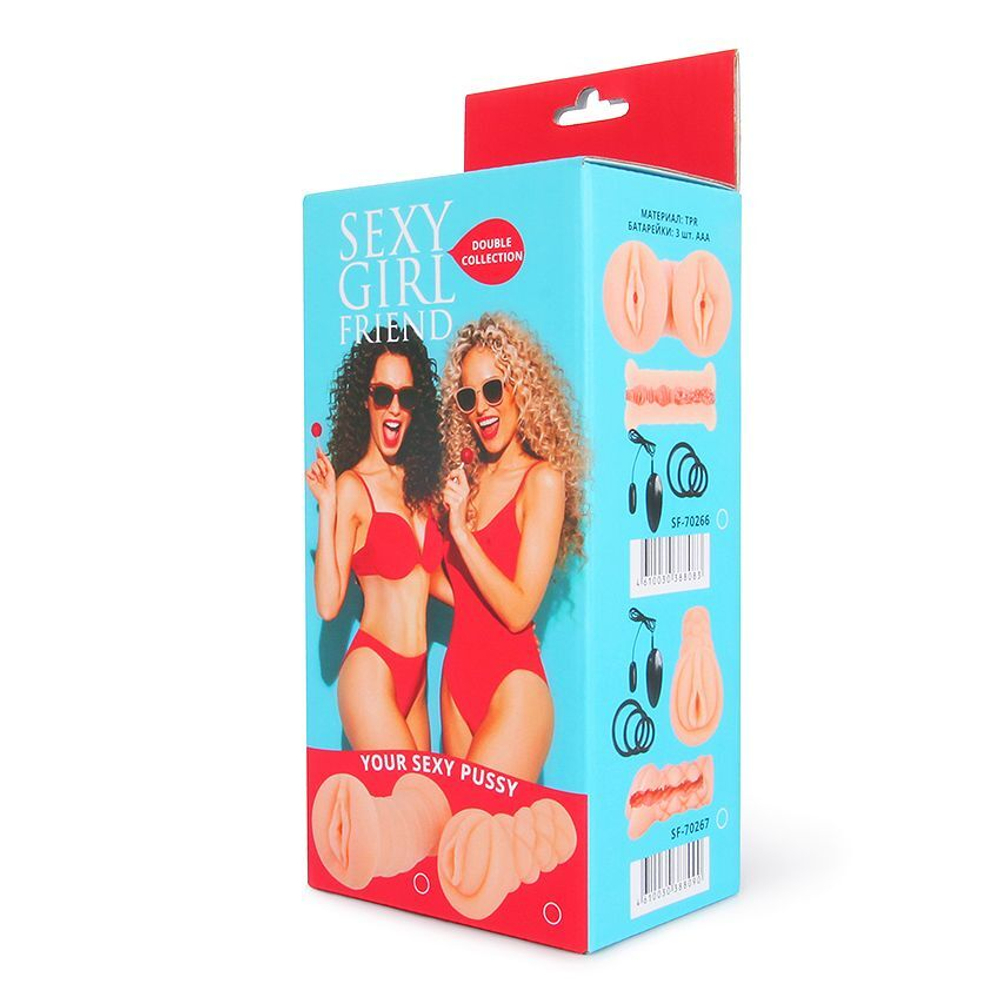 Мастурбатор-вагина Bior toys SF-70267, вибрация и 3 кольца