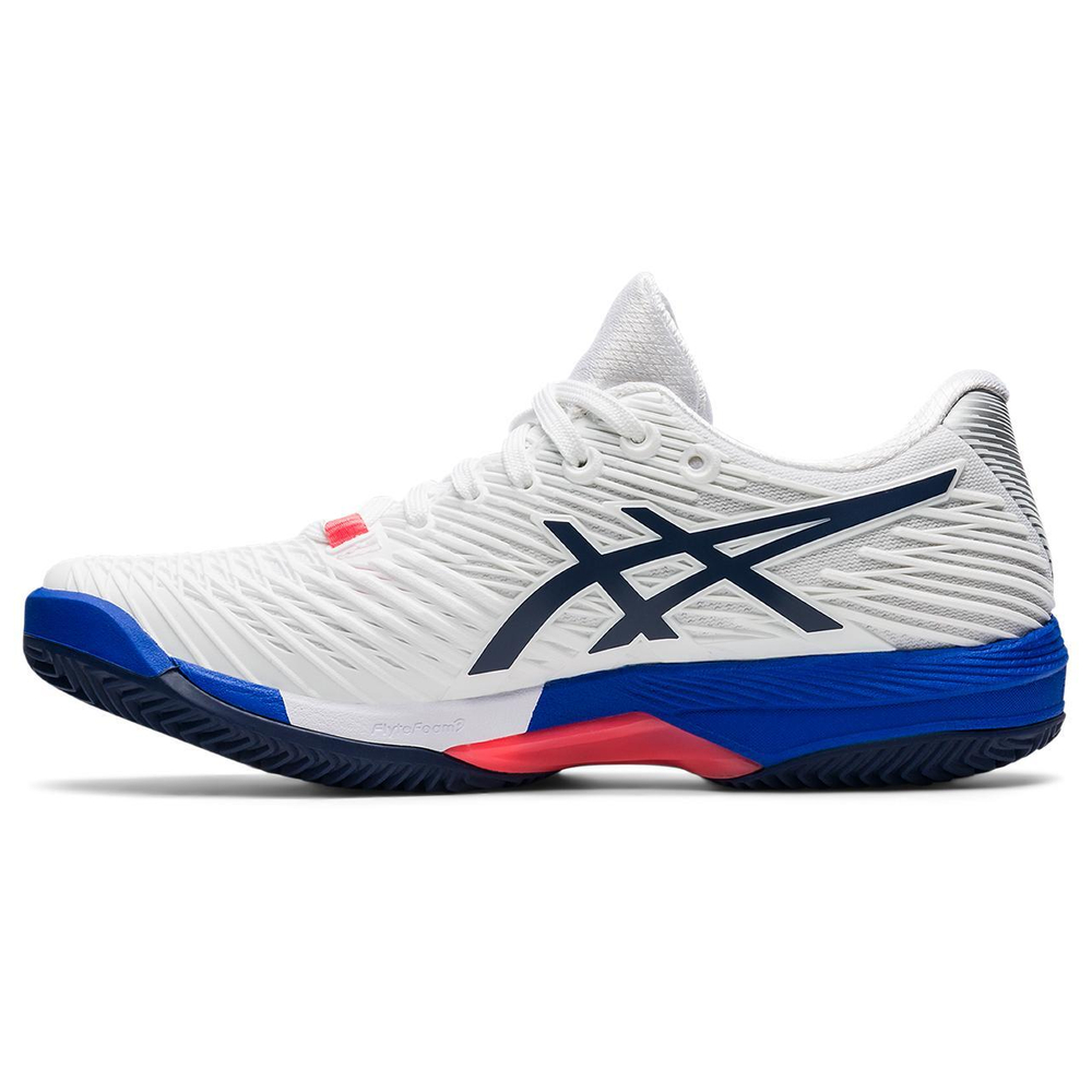 Женские Кроссовки теннисные Asics Solution Speed FF 2 Clay - white/peacoat