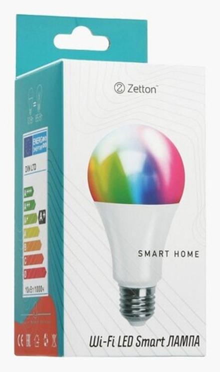 Лампа светодиодная с управлением через Wi-Fi Zetton Smart Wi-Fi Bulb E27 15Вт 6500K ZTSHLBRGBE271RU