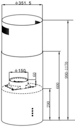 Кухонная вытяжка MAUNFELD Lee Light Isla 35 нержавеющая сталь (в 2-х коробках)