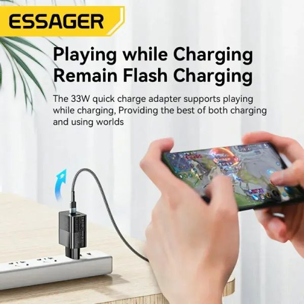 Адаптер питания Essager 33Вт (Type-C + USB-A) Белый