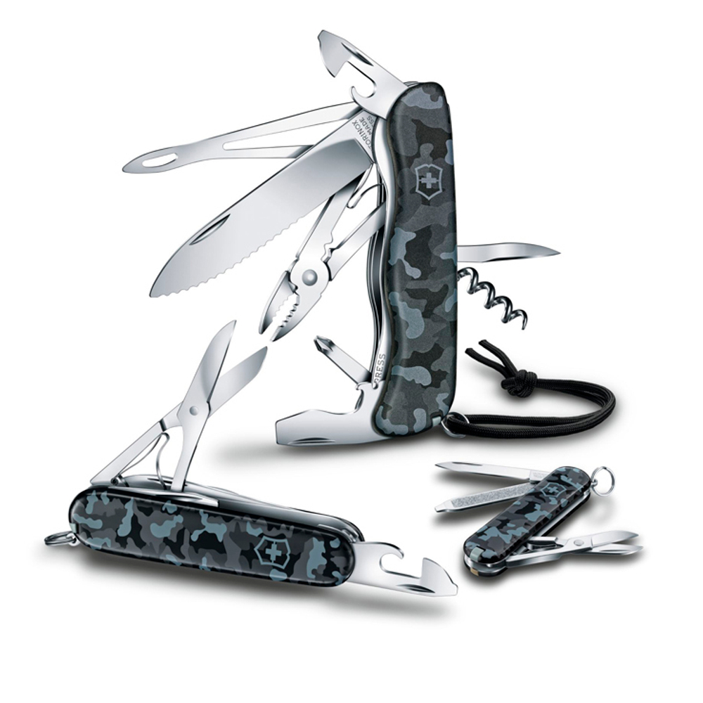 Нож Victorinox Huntsman, 91 мм, 15 функций, морской камуфляж