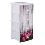 Комод ДЕКОР(моно рис) 4-х Тюльпан белый (верх) РП-451