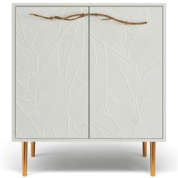 Комод Арт Колор leaves Стайл Голд с 2 полками Белый опал