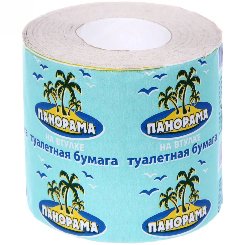Бумага туалетная Панорама 1слой б/втулки 27-34м