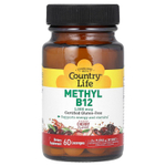 Country Life, Метил B12, со вкусом вишни, 1000 мкг, 60 пастилок