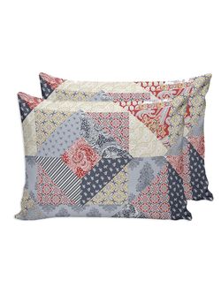 Постельное белье Сказка "Пэчворк" семейное Наволочка 50х70 см 2 шт Простынь на резинке 160х200 см Пододеяльник 145х215 см(2шт) , перкаль