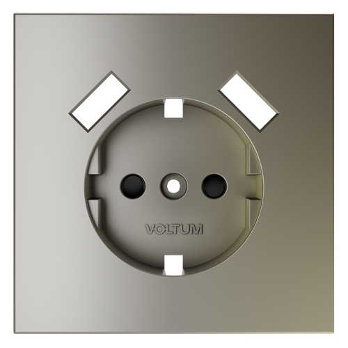 Накладка для розетки с заземлением и защитными шторками, с USB A+A, S70 (шелк)