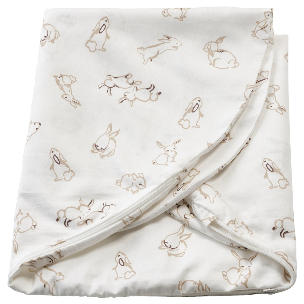 IKEA LEN  (ИКЕА ЛЕН)  -  Подушка-чехол для кормления, кролик/белый, 60x50x18 см