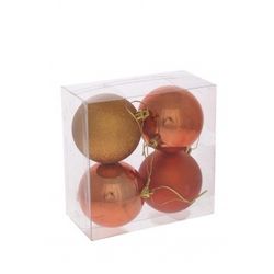 GAEM Набор из 4шт Украшение новогоднее Шар "Медовый квартет", D 7 см, L14 W7 H14 см