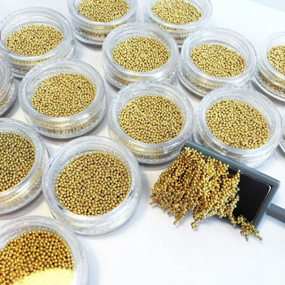 Бульонки для дизайна ногтей металлические, золото