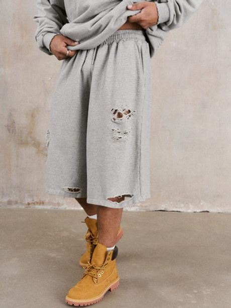 Серые хлопковые шорты NORMIE с перфорацией