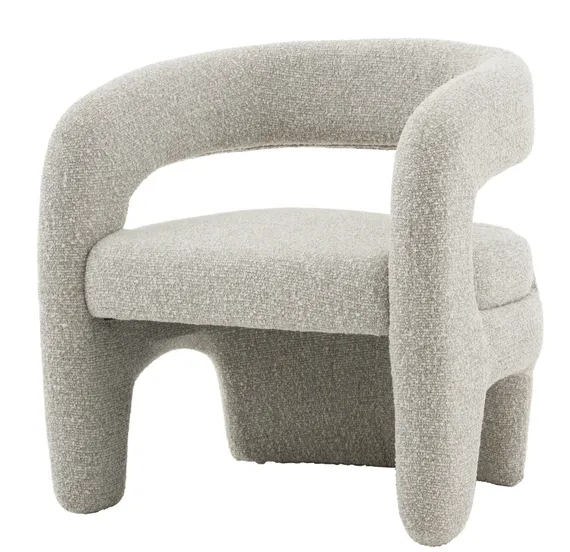 Лаунж-кресло Boon, серебристое букле