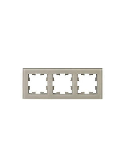 Рамка 3-м BRITE РУ-3-2-БрД стекло дым. IEK BR-M32-G-K30
