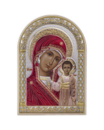 Казаская БМ, икона арочная, пластик белый, эмаль 48x68