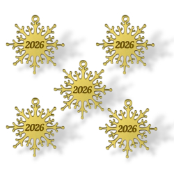 Топпер Бирка снежинка "2025" (4,5см) ТБ6157 5шт акрил