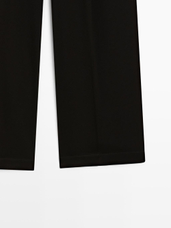 Massimo Dutti Свободные брюки с широкими штанинами - STUDIO, черный