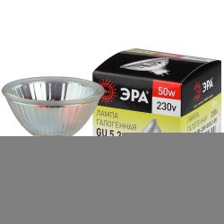 Лампочка галогенная ЭРА GU5.3-JCDR (MR16)-50W-230V-CL GU5.3 50Вт софит теплый белый свет