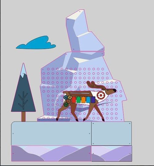 Декоративно-развивающая панель "Северный олень"