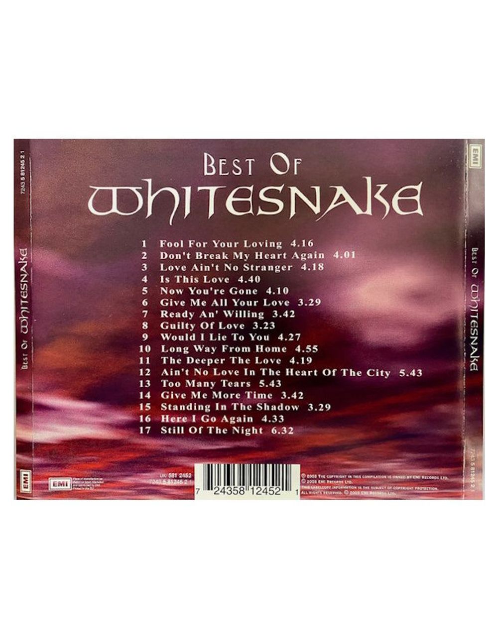 WHITESNAKE - Best Of Whitesnake (CD) Новый запечатанный музыкальный диск