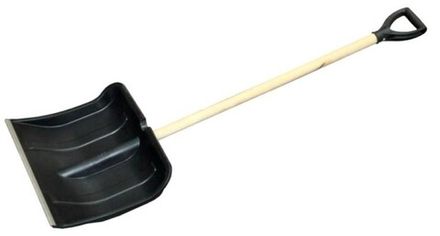 Лопата снеговая Богатырь пластиковая с алюм.планкой дерев.черенок повышен.кач.
