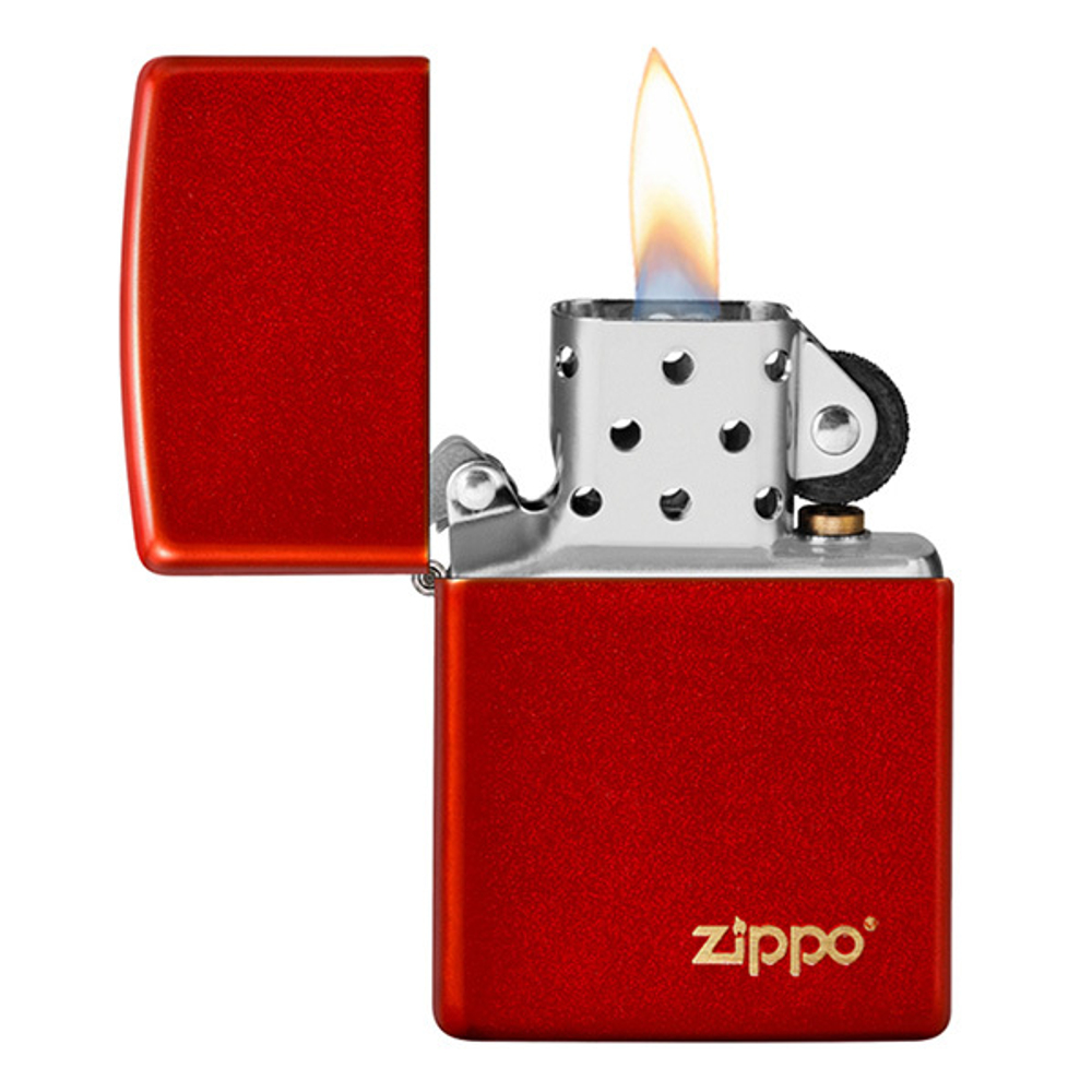 Зажигалка Zippo Classic с логотипом и покрытием Metallic Red