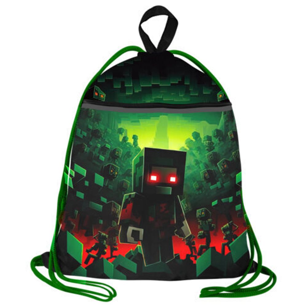 Мешок для обуви BRAUBERG, с петлей, светоотр.полоса, 2 отделения, 46х36 см, Night warrior, 272396