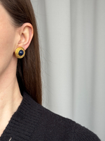 Клипсы с тёмно-синими кабошонами Monet