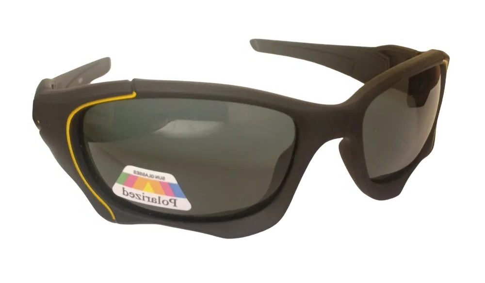 Очки для рыбалки, поляризационные линзы черные, оправа черная, без футляра