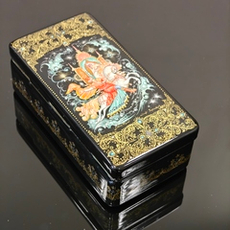 Шкатулка с росписью Холуй "Сивка-Бурка"