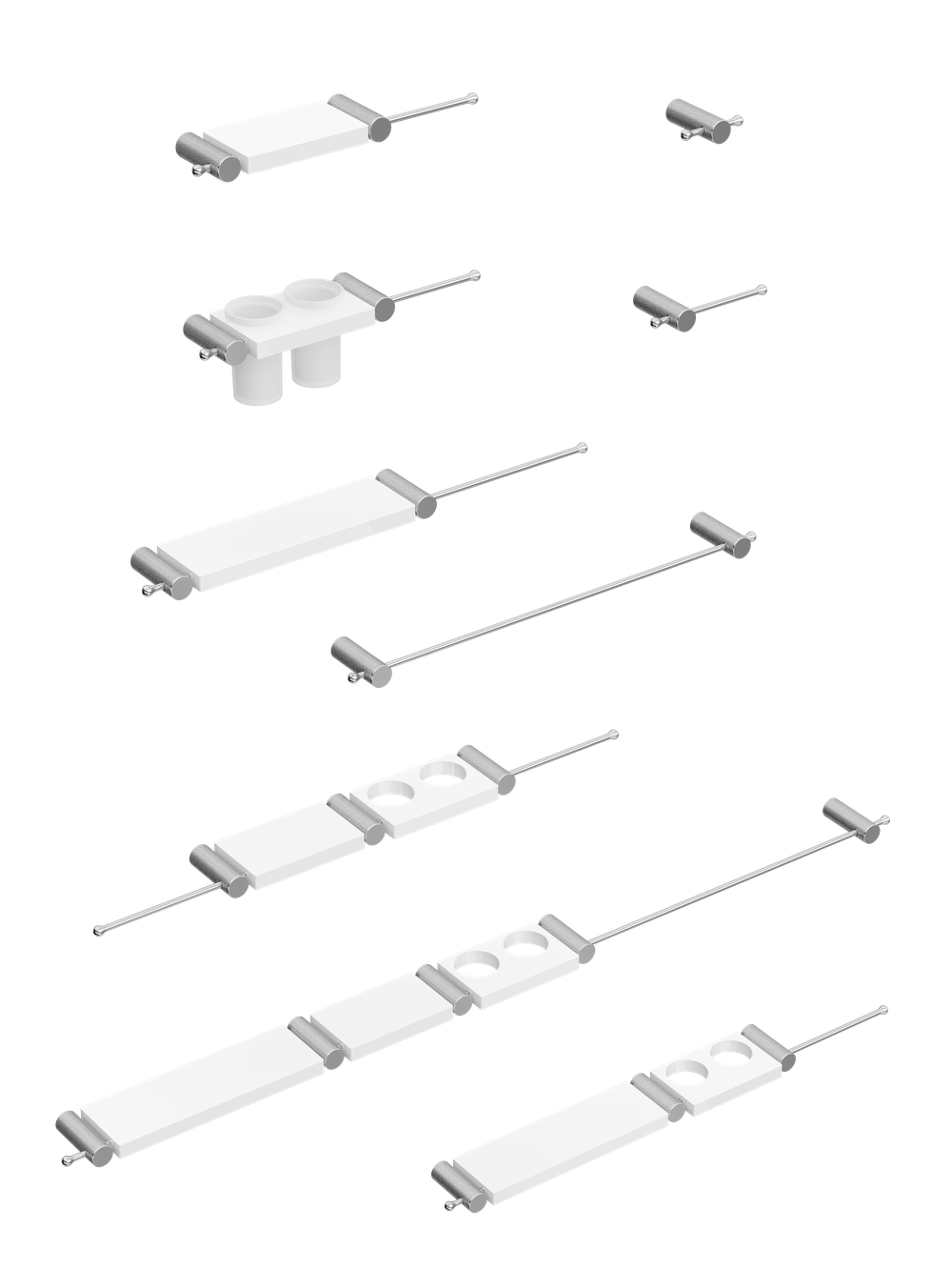 Набор STWORKI Стокгольм S36388CRW трансформер, хром, полки белые