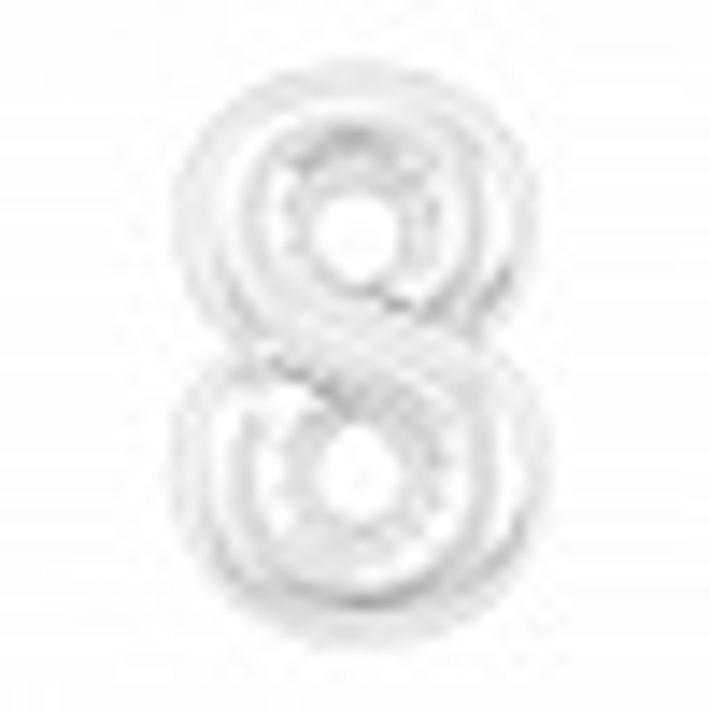 Agura Шар-цифра, фольга, Белый блеск Slim "Цифра 8", 102 см (БГ-60)