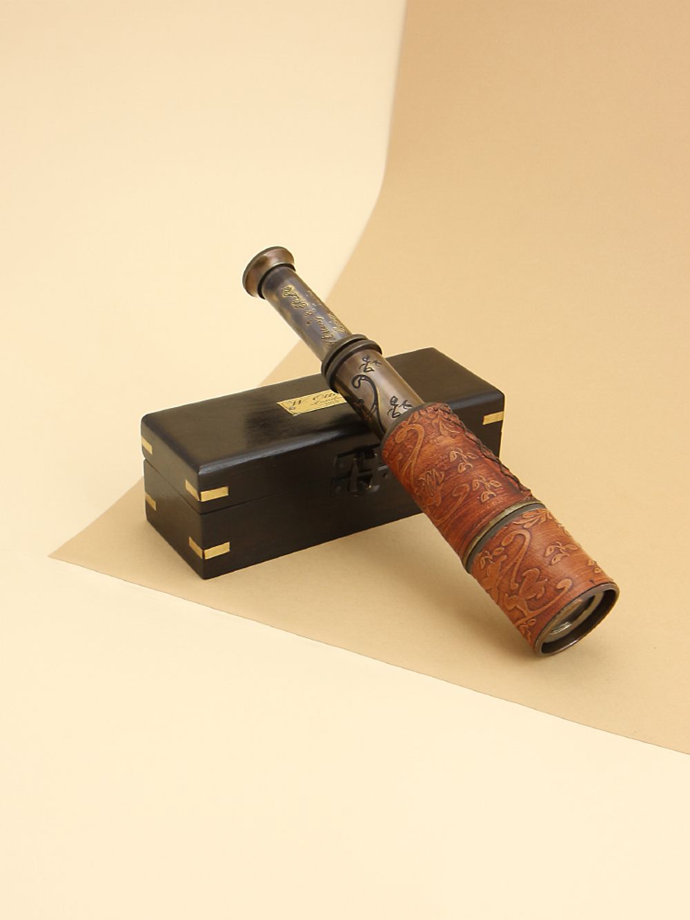 Nautical Подзорная труба в деревянном футляре