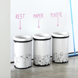 Ведро для мусора Brabantia Open Top Бумага белое 60л общий вид