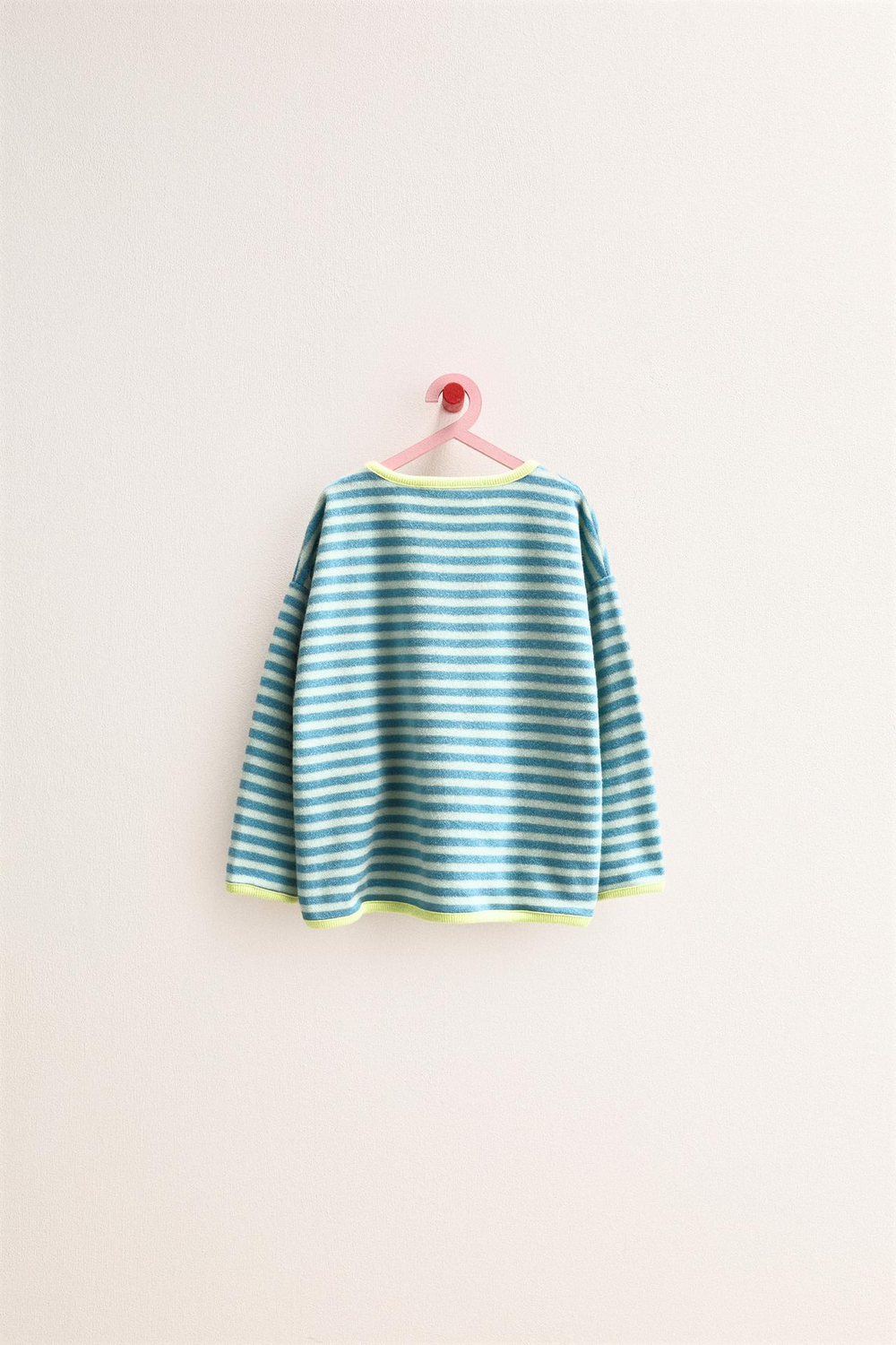 ZARA TIMELESS - ТОЛСТОВКА ИЗ МАХРОВОЙ ТКАНИ В ПОЛОСКУ, ВЫЦВЕТШИЙ СИНИЙ