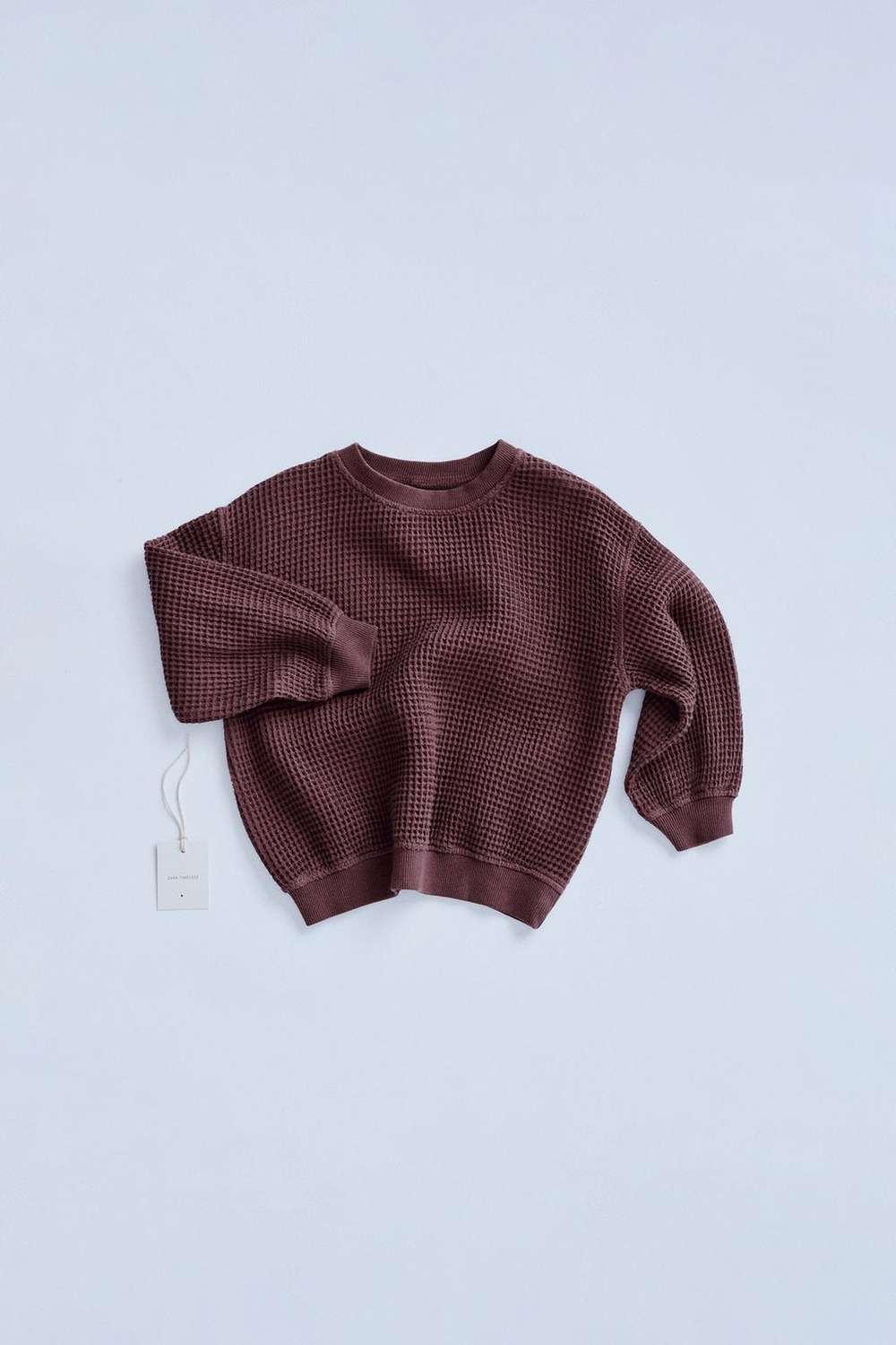 ZARA TIMELESZ ТОЛСТОВКА ИЗ РИФЛЕНОЙ ТКАНИ, ЦВЕТ БУРГУНДСКОГО ВИНА